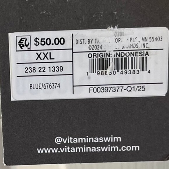 Vitamin A Woman's Plus-Size Blue One-Piece Swim Suit Sz XXL - Picture 7 of 11